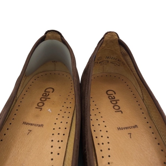 Gabor Hovercraft Raspa Cap Toe Ballerina Suede Flats in Two Tone Brown Size 7 - Picture 8 of 8